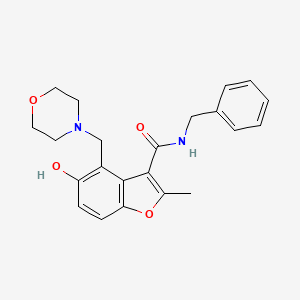 molecular formula C22H24N2O4 B7752610 N-benzyl-5-hydroxy-2-methyl-4-(morpholin-4-ylmethyl)-1-benzofuran-3-carboxamide 