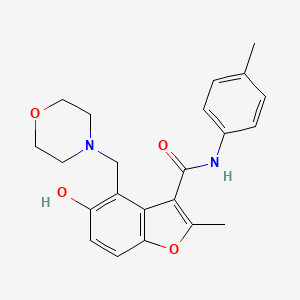 molecular formula C22H24N2O4 B7752616 5-hydroxy-2-methyl-N-(4-methylphenyl)-4-(morpholin-4-ylmethyl)-1-benzofuran-3-carboxamide 