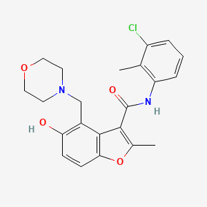 molecular formula C22H23ClN2O4 B7752620 N-(3-chloro-2-methylphenyl)-5-hydroxy-2-methyl-4-(morpholin-4-ylmethyl)-1-benzofuran-3-carboxamide 