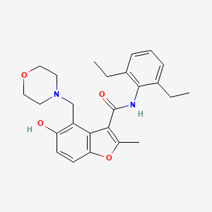 molecular formula C25H30N2O4 B7752627 N-(2,6-diethylphenyl)-5-hydroxy-2-methyl-4-(morpholin-4-ylmethyl)-1-benzofuran-3-carboxamide 
