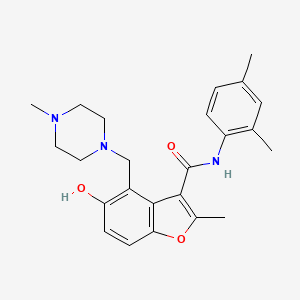 molecular formula C24H29N3O3 B7752628 N-(2,4-dimethylphenyl)-5-hydroxy-2-methyl-4-[(4-methylpiperazin-1-yl)methyl]-1-benzofuran-3-carboxamide 