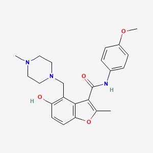 molecular formula C23H27N3O4 B7752632 5-hydroxy-N-(4-methoxyphenyl)-2-methyl-4-[(4-methylpiperazin-1-yl)methyl]-1-benzofuran-3-carboxamide 