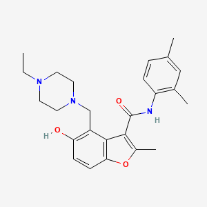 molecular formula C25H31N3O3 B7752636 N-(2,4-dimethylphenyl)-4-[(4-ethylpiperazin-1-yl)methyl]-5-hydroxy-2-methyl-1-benzofuran-3-carboxamide 