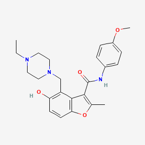 molecular formula C24H29N3O4 B7752644 4-[(4-ethylpiperazin-1-yl)methyl]-5-hydroxy-N-(4-methoxyphenyl)-2-methyl-1-benzofuran-3-carboxamide 
