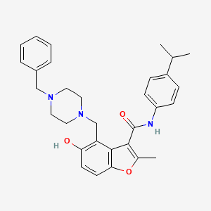 molecular formula C31H35N3O3 B7752664 4-[(4-benzylpiperazin-1-yl)methyl]-5-hydroxy-N-(4-isopropylphenyl)-2-methyl-1-benzofuran-3-carboxamide 