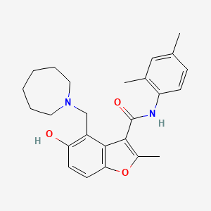 molecular formula C25H30N2O3 B7752675 4-(azepan-1-ylmethyl)-N-(2,4-dimethylphenyl)-5-hydroxy-2-methyl-1-benzofuran-3-carboxamide 