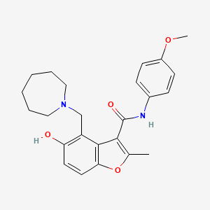 molecular formula C24H28N2O4 B7752676 4-(azepan-1-ylmethyl)-5-hydroxy-N-(4-methoxyphenyl)-2-methyl-1-benzofuran-3-carboxamide 