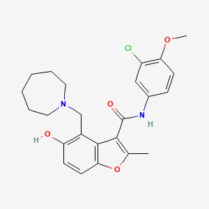 molecular formula C24H27ClN2O4 B7752684 4-(azepan-1-ylmethyl)-N-(3-chloro-4-methoxyphenyl)-5-hydroxy-2-methyl-1-benzofuran-3-carboxamide 