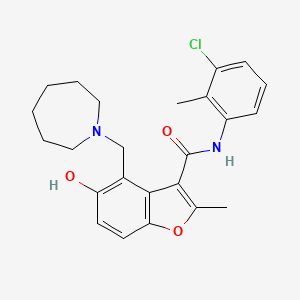 molecular formula C24H27ClN2O3 B7752694 4-(azepan-1-ylmethyl)-N-(3-chloro-2-methylphenyl)-5-hydroxy-2-methyl-1-benzofuran-3-carboxamide 