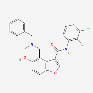 molecular formula C26H25ClN2O3 B7752713 4-{[benzyl(methyl)amino]methyl}-N-(3-chloro-2-methylphenyl)-5-hydroxy-2-methyl-1-benzofuran-3-carboxamide 