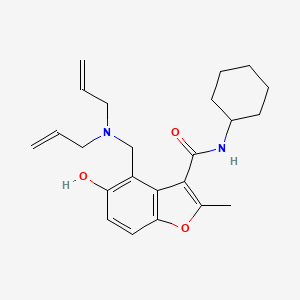 molecular formula C23H30N2O3 B7752734 N-cyclohexyl-4-[(diallylamino)methyl]-5-hydroxy-2-methyl-1-benzofuran-3-carboxamide 