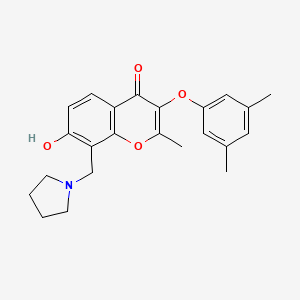molecular formula C23H25NO4 B7752742 3-(3,5-dimethylphenoxy)-7-hydroxy-2-methyl-8-(pyrrolidin-1-ylmethyl)-4H-chromen-4-one 