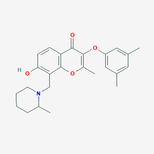 molecular formula C25H29NO4 B7752744 3-(3,5-dimethylphenoxy)-7-hydroxy-2-methyl-8-[(2-methylpiperidin-1-yl)methyl]-4H-chromen-4-one 
