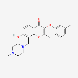 molecular formula C24H28N2O4 B7752748 3-(3,5-dimethylphenoxy)-7-hydroxy-2-methyl-8-[(4-methylpiperazin-1-yl)methyl]-4H-chromen-4-one 