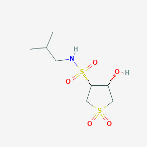 molecular formula C8H17NO5S2 B7752872 (3R,4R)-4-hydroxy-N-(2-methylpropyl)-1,1-dioxothiolane-3-sulfonamide 