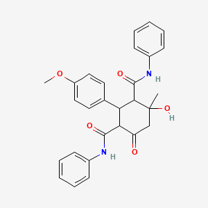 4-hydroxy-2-(4-methoxyphenyl)-4-methyl-6-oxo-N,N'-diphenylcyclohexane-1,3-dicarboxamide