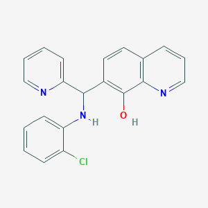 molecular formula C21H16ClN3O B7752890 7-[[(2-Chlorophenyl)amino](pyridin-2-yl)methyl]quinolin-8-ol 