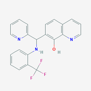 molecular formula C22H16F3N3O B7752891 7-(Pyridin-2-yl{[2-(trifluoromethyl)phenyl]amino}methyl)quinolin-8-ol 