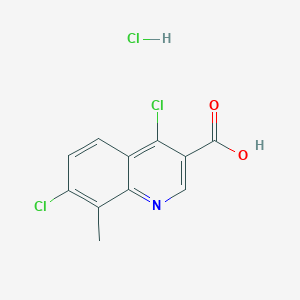 molecular formula C11H8Cl3NO2 B7752943 4,7-Dichloro-8-methylquinoline-3-carboxylic acid;hydrochloride 