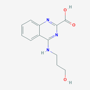molecular formula C12H13N3O3 B7752959 4-(3-Hydroxypropylamino)quinazoline-2-carboxylic acid 