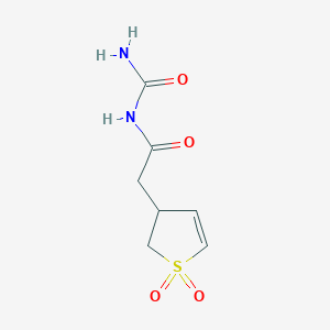 molecular formula C7H10N2O4S B7752965 N-carbamoyl-2-(1,1-dioxo-2,3-dihydrothiophen-3-yl)acetamide 