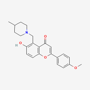 molecular formula C23H25NO4 B7753004 6-hydroxy-2-(4-methoxyphenyl)-5-[(4-methylpiperidin-1-yl)methyl]-4H-chromen-4-one 
