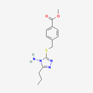 molecular formula C14H18N4O2S B7753028 Methyl 4-[(4-amino-5-propyl-1,2,4-triazol-3-yl)sulfanylmethyl]benzoate 