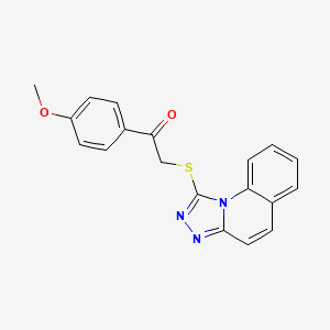 molecular formula C19H15N3O2S B7753029 1-(4-Methoxyphenyl)-2-([1,2,4]triazolo[4,3-a]quinolin-1-ylthio)ethanone 