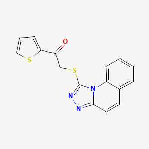 molecular formula C16H11N3OS2 B7753032 1-(2-Thienyl)-2-([1,2,4]triazolo[4,3-a]quinolin-1-ylthio)ethanone 