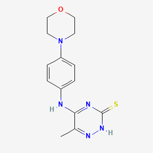 molecular formula C14H17N5OS B7753069 6-methyl-5-(4-morpholin-4-ylanilino)-2H-1,2,4-triazine-3-thione 