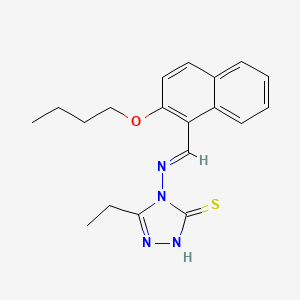 molecular formula C19H22N4OS B7753083 4-[(E)-(2-butoxynaphthalen-1-yl)methylideneamino]-3-ethyl-1H-1,2,4-triazole-5-thione 