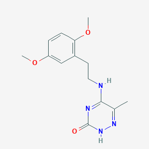 molecular formula C14H18N4O3 B7753088 5-[2-(2,5-dimethoxyphenyl)ethylamino]-6-methyl-2H-1,2,4-triazin-3-one 