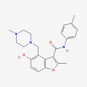 molecular formula C23H27N3O3 B7753189 5-hydroxy-2-methyl-N-(4-methylphenyl)-4-[(4-methylpiperazin-1-yl)methyl]-1-benzofuran-3-carboxamide 