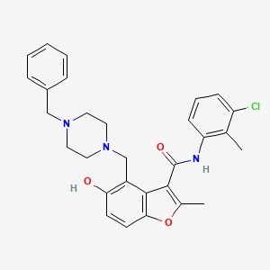 molecular formula C29H30ClN3O3 B7753223 4-[(4-benzylpiperazin-1-yl)methyl]-N-(3-chloro-2-methylphenyl)-5-hydroxy-2-methyl-1-benzofuran-3-carboxamide 