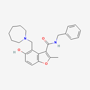 molecular formula C24H28N2O3 B7753234 4-(azepan-1-ylmethyl)-N-benzyl-5-hydroxy-2-methyl-1-benzofuran-3-carboxamide 