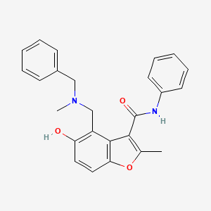 molecular formula C25H24N2O3 B7753239 4-{[benzyl(methyl)amino]methyl}-5-hydroxy-2-methyl-N-phenyl-1-benzofuran-3-carboxamide 