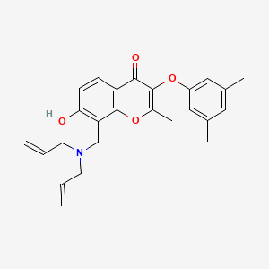 molecular formula C25H27NO4 B7753272 8-[(diallylamino)methyl]-3-(3,5-dimethylphenoxy)-7-hydroxy-2-methyl-4H-chromen-4-one 