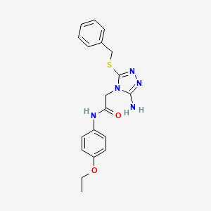 molecular formula C19H21N5O2S B7753770 2-(3-amino-5-(benzylthio)-4H-1,2,4-triazol-4-yl)-N-(4-ethoxyphenyl)acetamide 