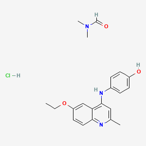 molecular formula C21H26ClN3O3 B7753789 N,N-dimethylformamide;4-[(6-ethoxy-2-methylquinolin-4-yl)amino]phenol;hydrochloride 