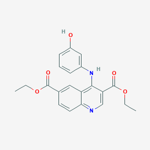 molecular formula C21H20N2O5 B7753799 Diethyl 4-[(3-hydroxyphenyl)amino]quinoline-3,6-dicarboxylate 