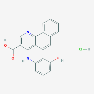 molecular formula C20H15ClN2O3 B7753804 4-(3-Hydroxyanilino)benzo[h]quinoline-3-carboxylic acid;hydrochloride 