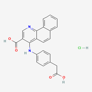 molecular formula C22H17ClN2O4 B7753809 4-[4-(Carboxymethyl)anilino]benzo[h]quinoline-3-carboxylic acid;hydrochloride 