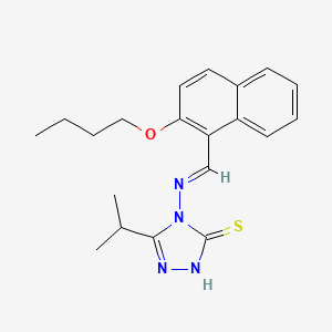 molecular formula C20H24N4OS B7753841 (E)-4-(((2-butoxynaphthalen-1-yl)methylene)amino)-5-isopropyl-4H-1,2,4-triazole-3-thiol 