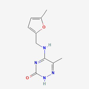 molecular formula C10H12N4O2 B7753854 6-methyl-5-[(5-methylfuran-2-yl)methylamino]-2H-1,2,4-triazin-3-one 