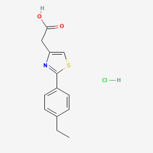 molecular formula C13H14ClNO2S B7753875 2-[2-(4-Ethylphenyl)-1,3-thiazol-4-yl]acetic acid hydrochloride 