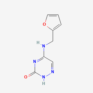 molecular formula C8H8N4O2 B7753906 5-(furan-2-ylmethylamino)-2H-1,2,4-triazin-3-one 