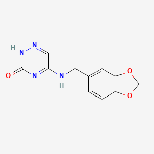 molecular formula C11H10N4O3 B7753936 5-(1,3-benzodioxol-5-ylmethylamino)-2H-1,2,4-triazin-3-one 