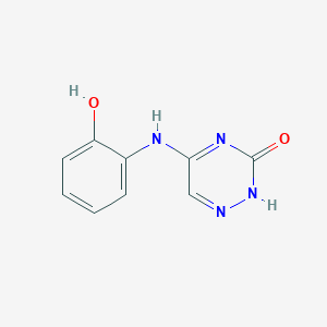 molecular formula C9H8N4O2 B7753958 5-(2-hydroxyanilino)-2H-1,2,4-triazin-3-one 