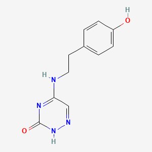 molecular formula C11H12N4O2 B7753964 5-[2-(4-hydroxyphenyl)ethylamino]-2H-1,2,4-triazin-3-one 
