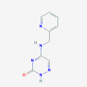 molecular formula C9H9N5O B7753965 5-(pyridin-2-ylmethylamino)-2H-1,2,4-triazin-3-one 